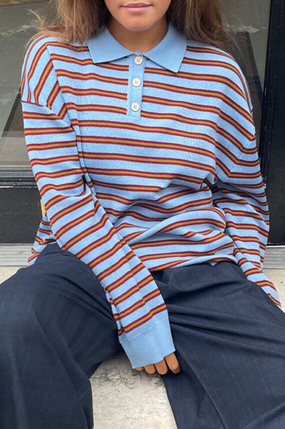 Adanne Stripe Polo Stripe Blue Stripe