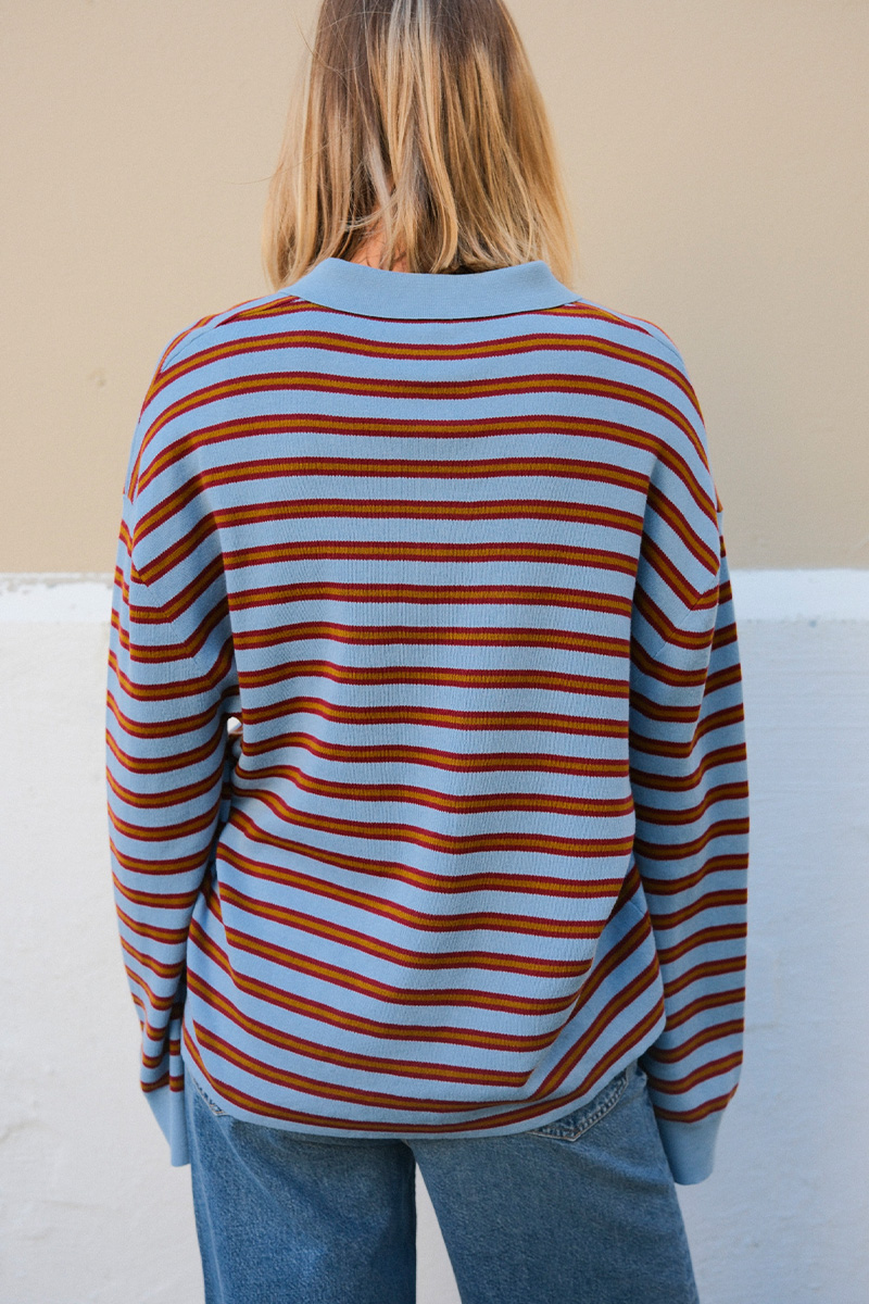 Adanne Stripe Polo Stripe Blue Stripe - Bilde 4