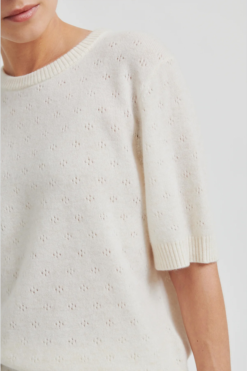 Amala Knit SS O-Neck Tofu - Bilde 2