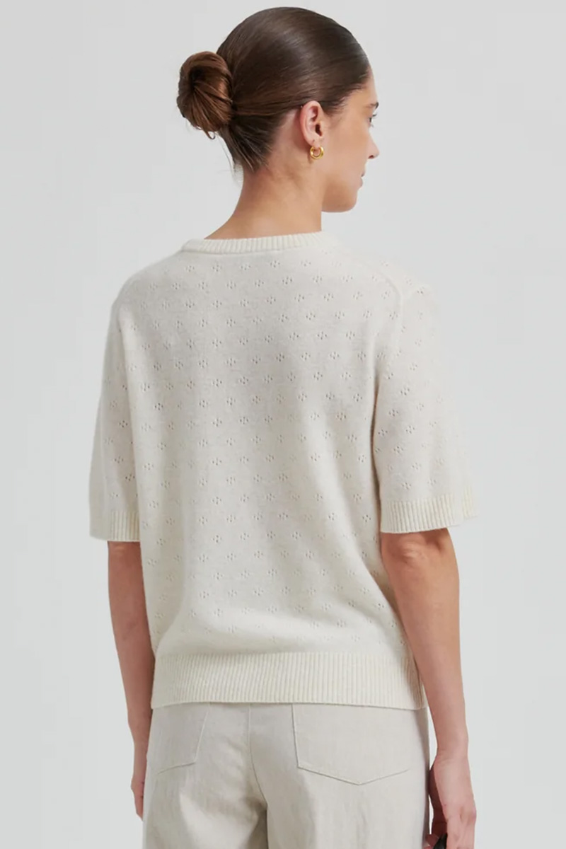 Amala Knit SS O-Neck Tofu - Bilde 3