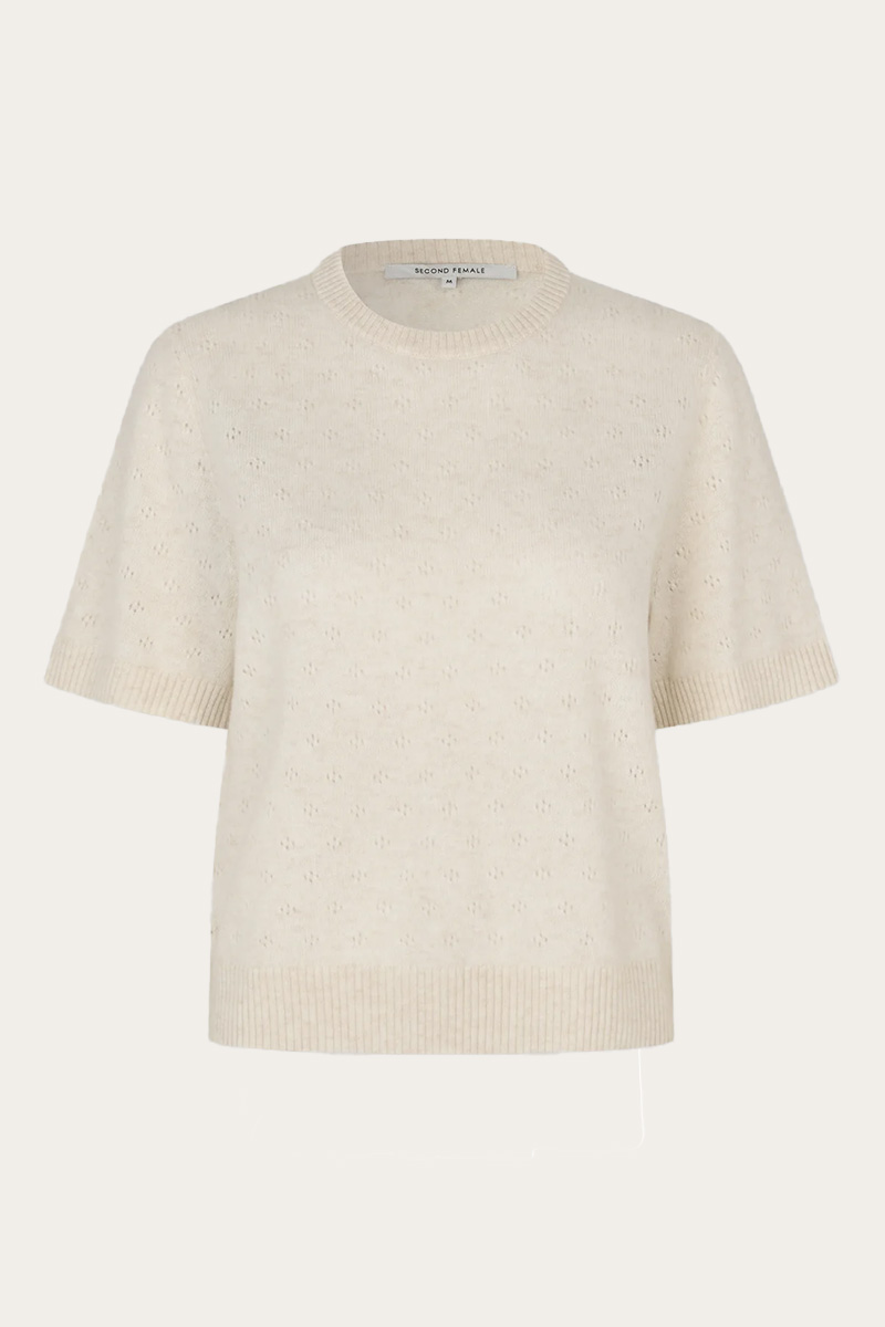 Amala Knit SS O-Neck Tofu - Bilde 4