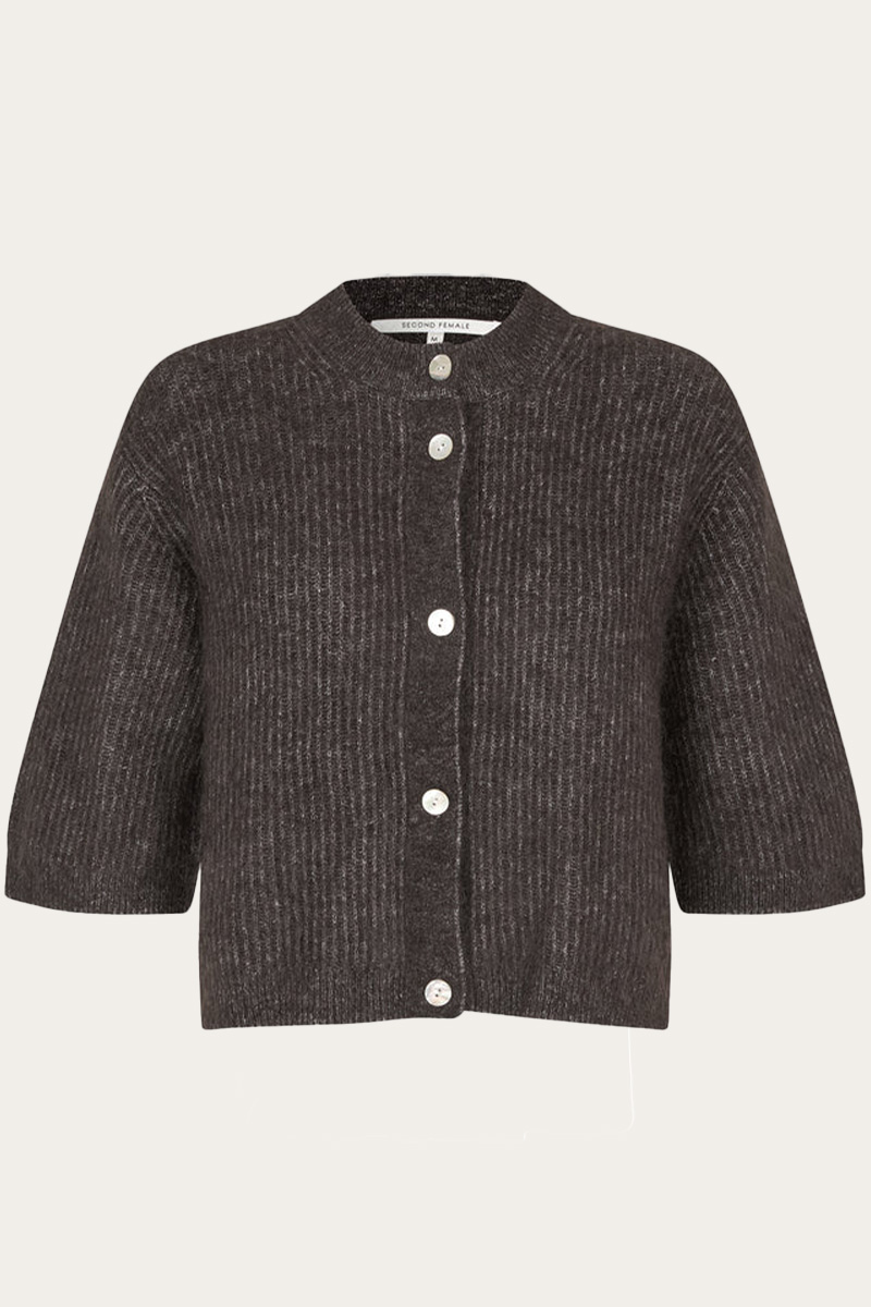 Andrea Knit Rib Cardigan Chocolate Torte - Bilde 5