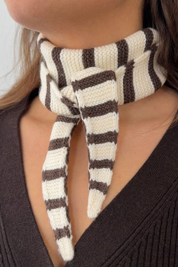 Bisse Scarf Brown/Off-White
