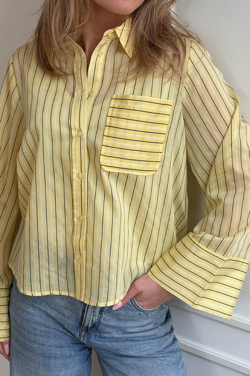 Blainecc Bell Sleeve Shirt Pale Yellow