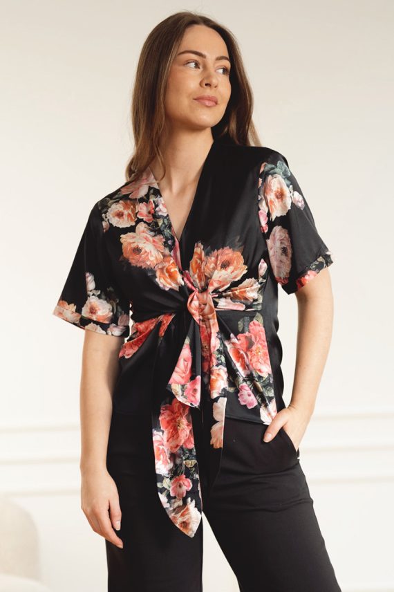 Blair Blouse Short Fiori Noir