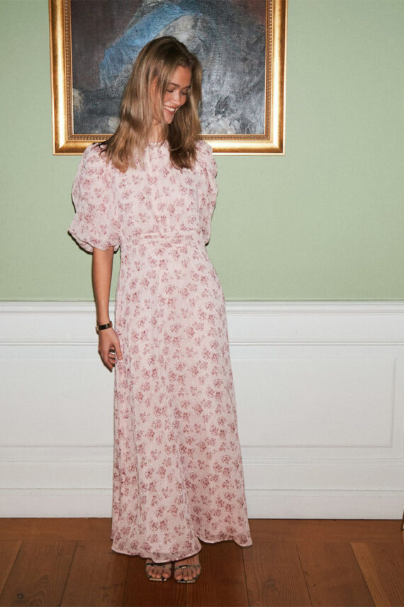 Kikka chiffon flower dress Rose