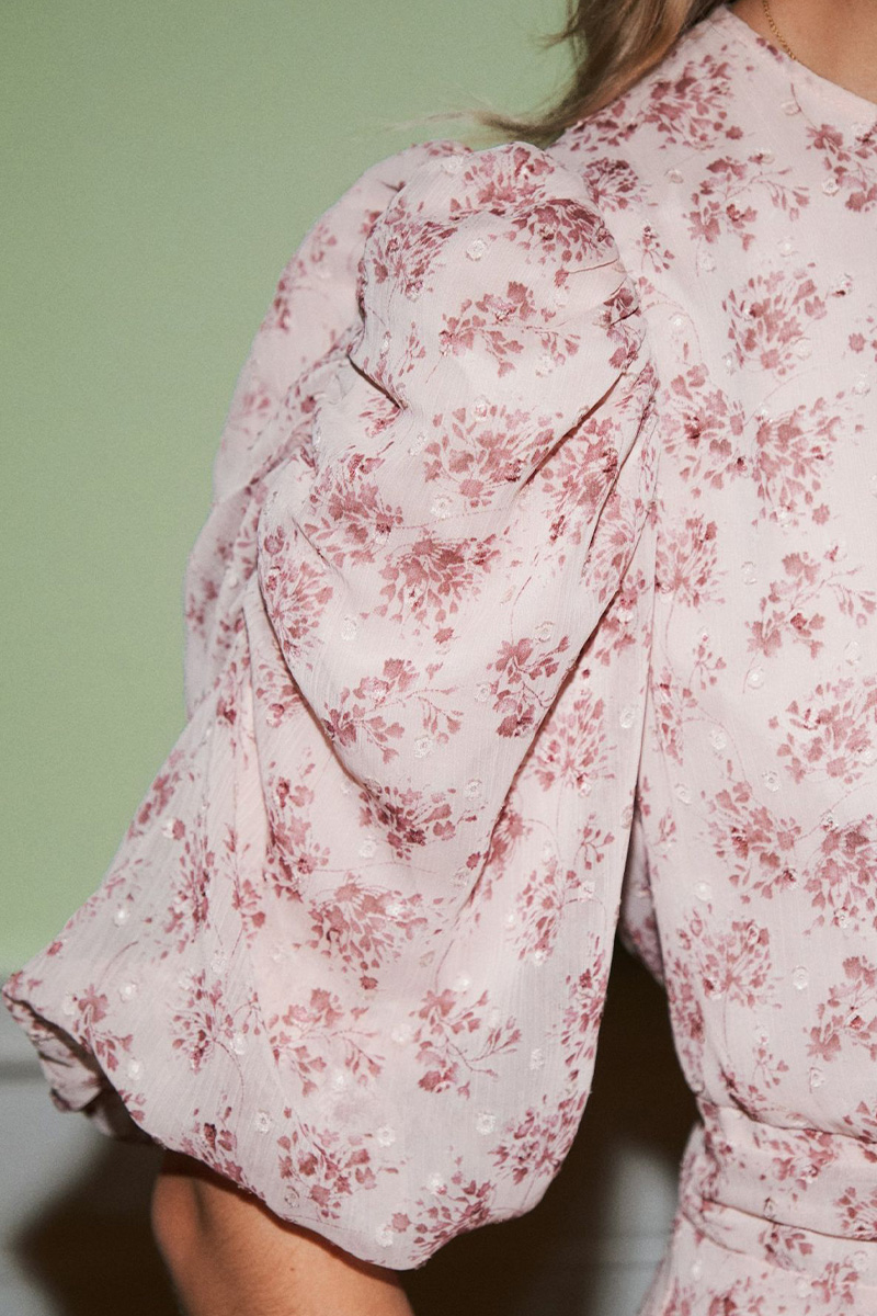Kikka chiffon flower dress Rose - Bilde 2
