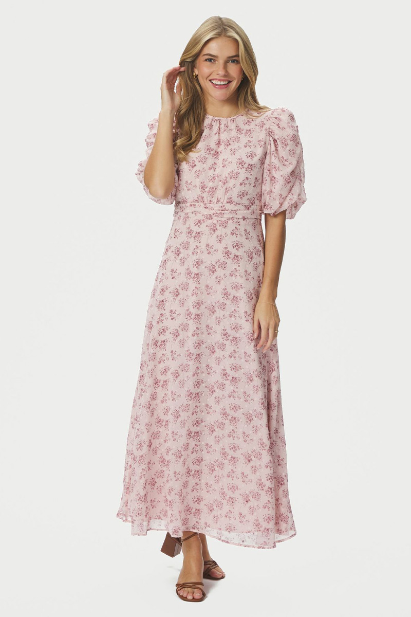 Kikka chiffon flower dress Rose - Bilde 3