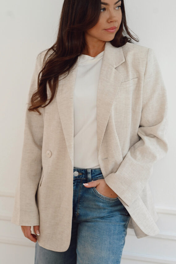 LizaGZ Linen Blazer Tammy Light Sand