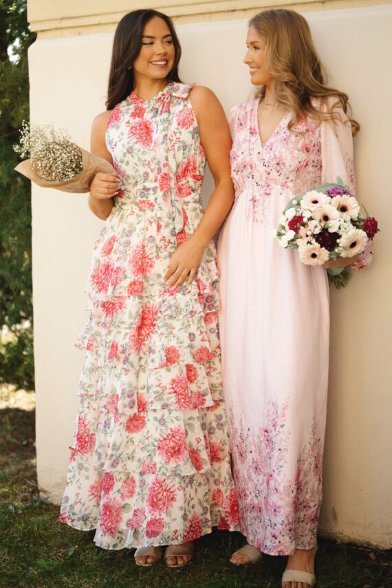 Marli big flower dress Creme