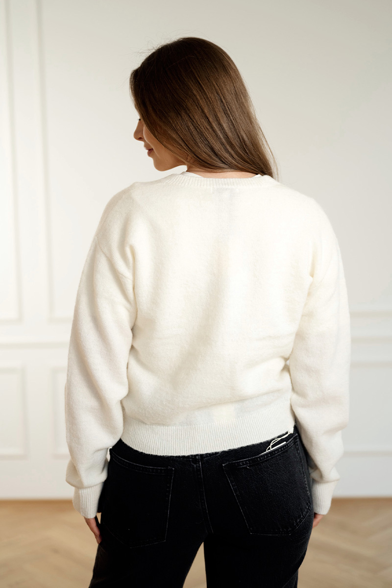 Mille Cardigan White - Bilde 3