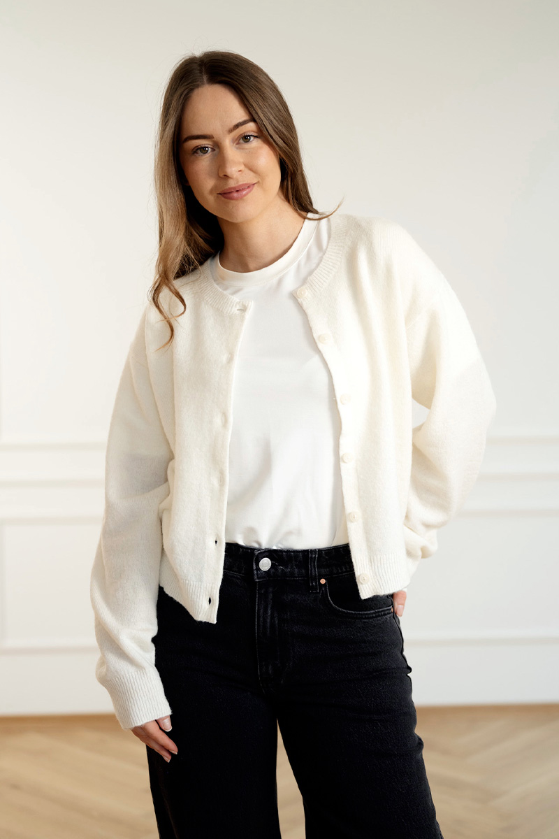 Mille Cardigan White - Bilde 4