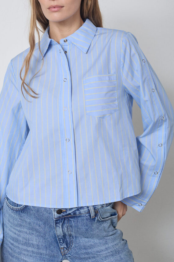 Simocc stripe button shirt Pale Blue