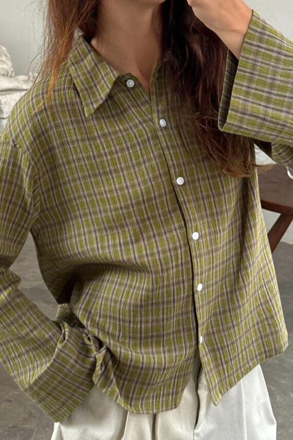 Tinsi Check Shirt Check Gartner Grey/Beige