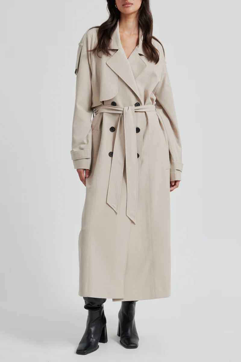Zoie Trenchcoat Light Beige Melange