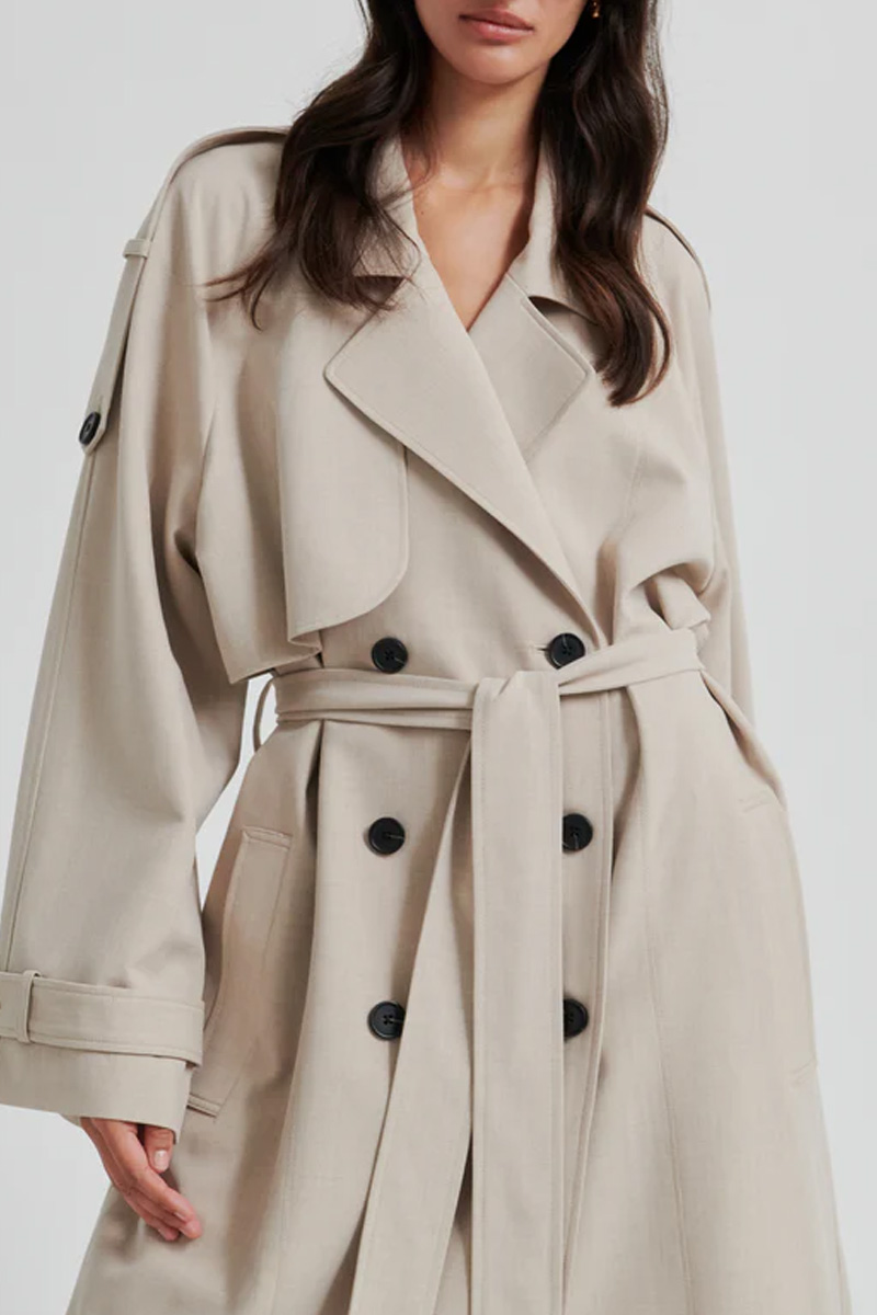 Zoie Trenchcoat Light Beige Melange - Bilde 2