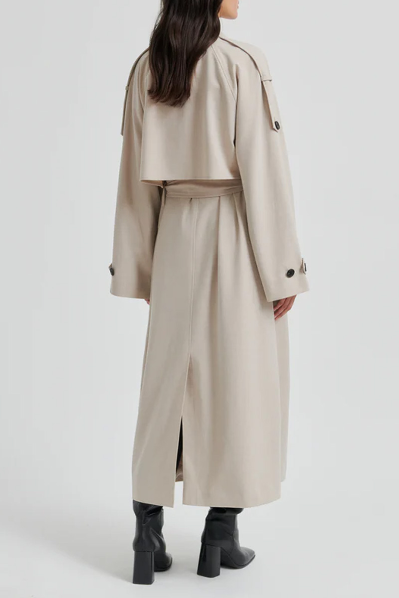 Zoie Trenchcoat Light Beige Melange - Bilde 3
