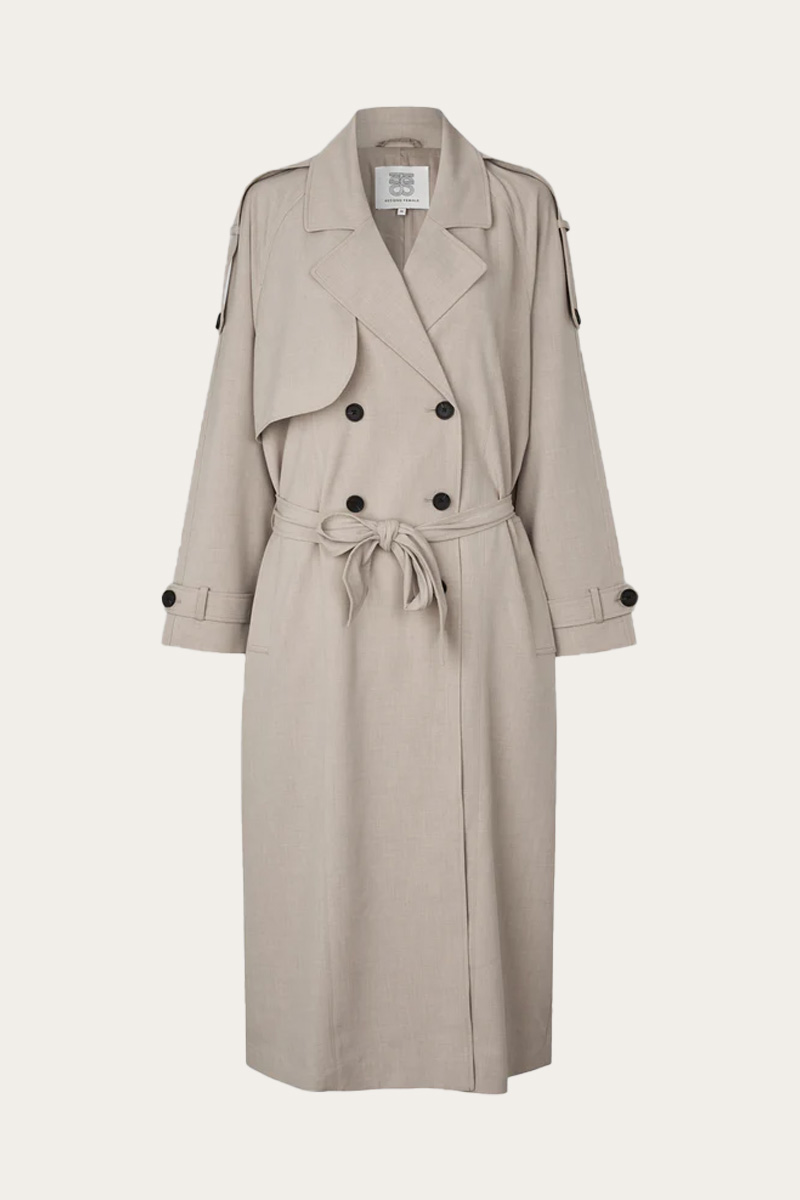 Zoie Trenchcoat Light Beige Melange - Bilde 4