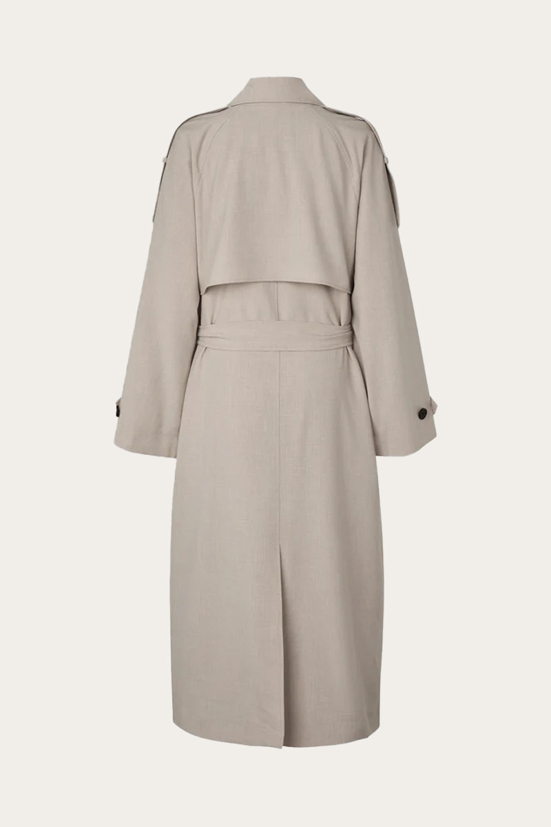 Zoie Trenchcoat Light Beige Melange - Bilde 5