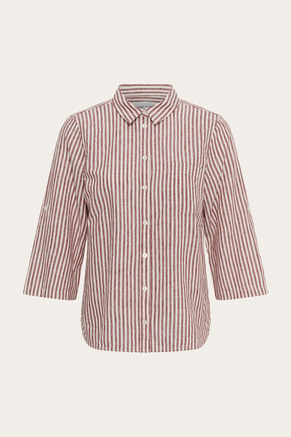 CindiePW Shirt Burnt Russet Stripe