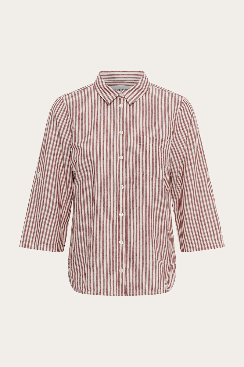 CindiePW Shirt Burnt Russet Stripe