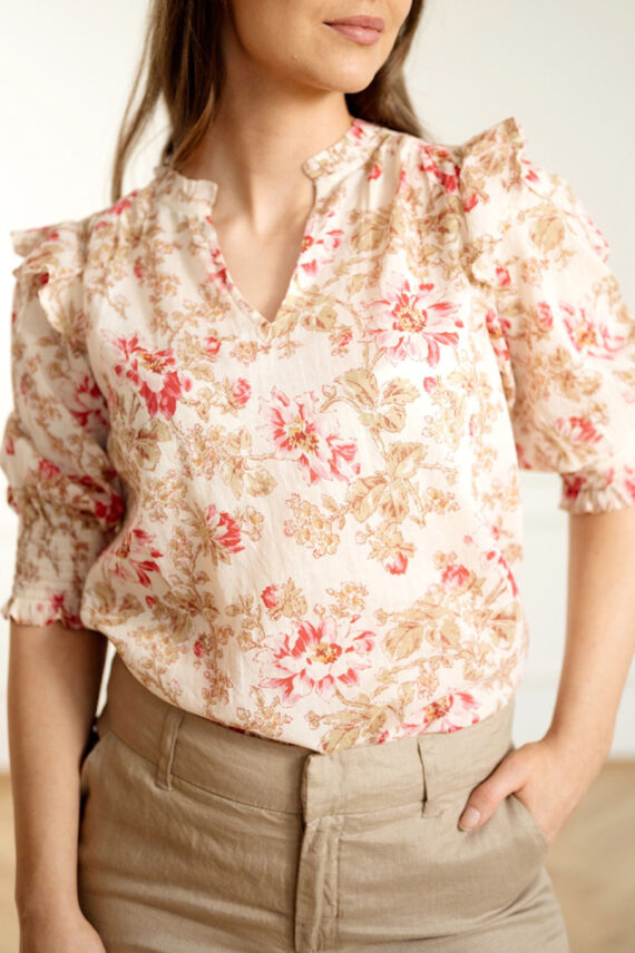 Davina Flower Rose Blouse