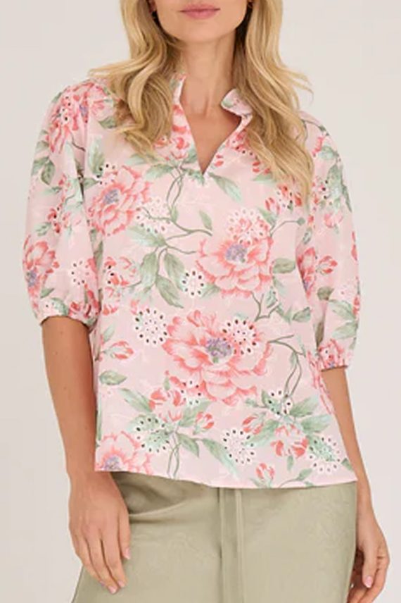 Grete S/S Blouse Rose