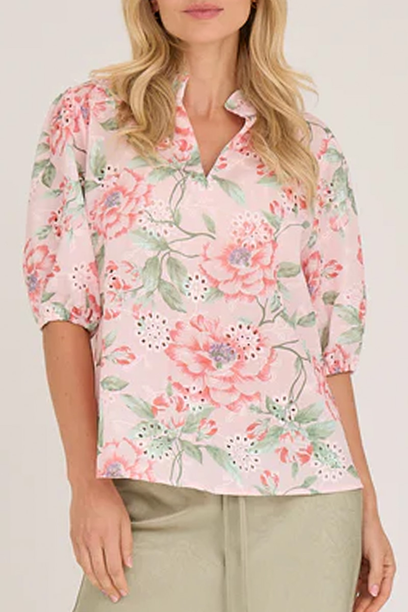 Grete S/S Blouse Rose