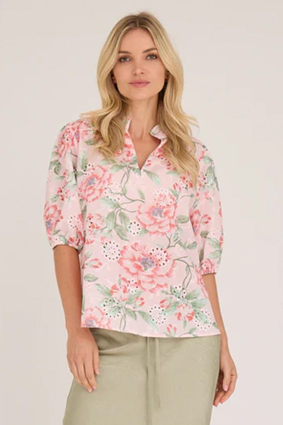Grete S/S Blouse Rose