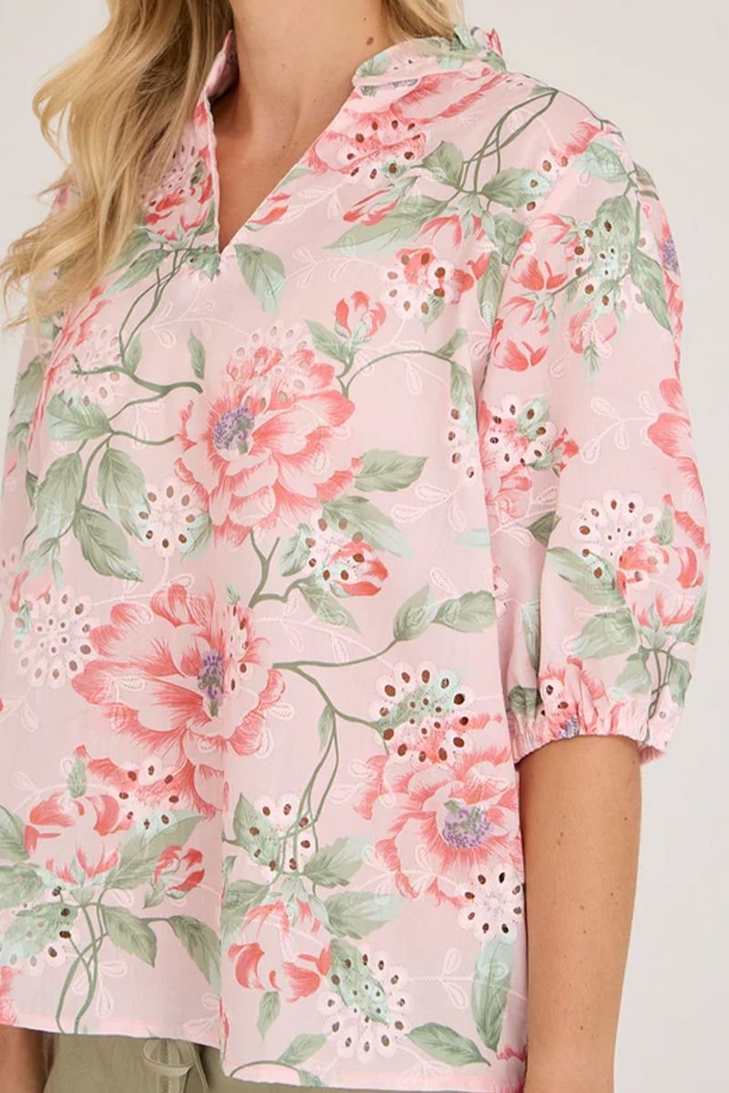 Grete S/S Blouse Rose - Bilde 3