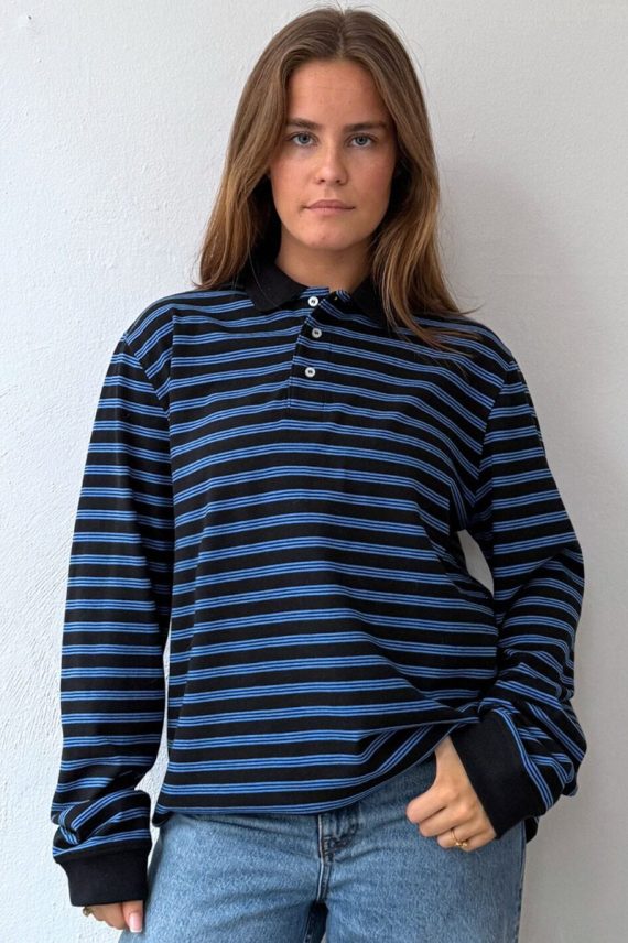 Hanni Long Polo Tee Black/blue