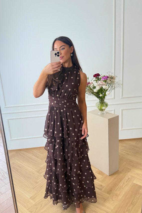 Marli Big Dot Dress Brown