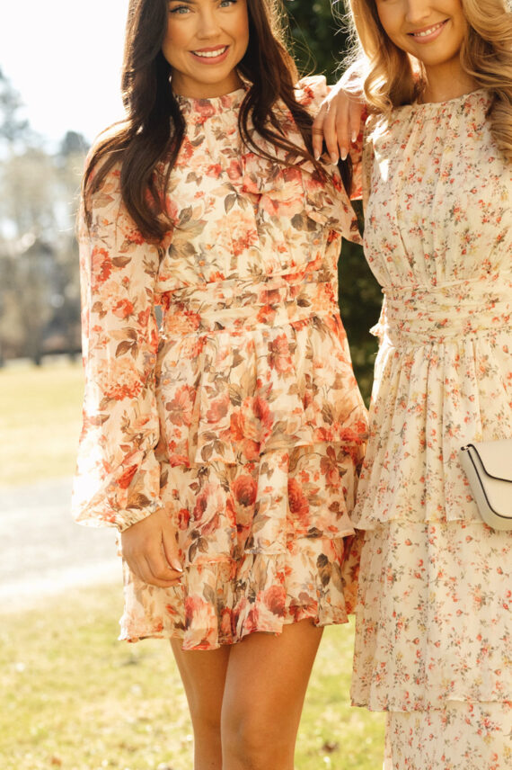 Mio Vintage Flower Dress Creme