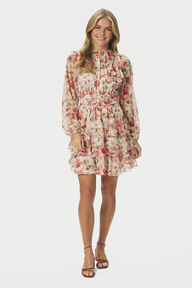 Mio Vintage Flower Dress Creme - Bilde 5