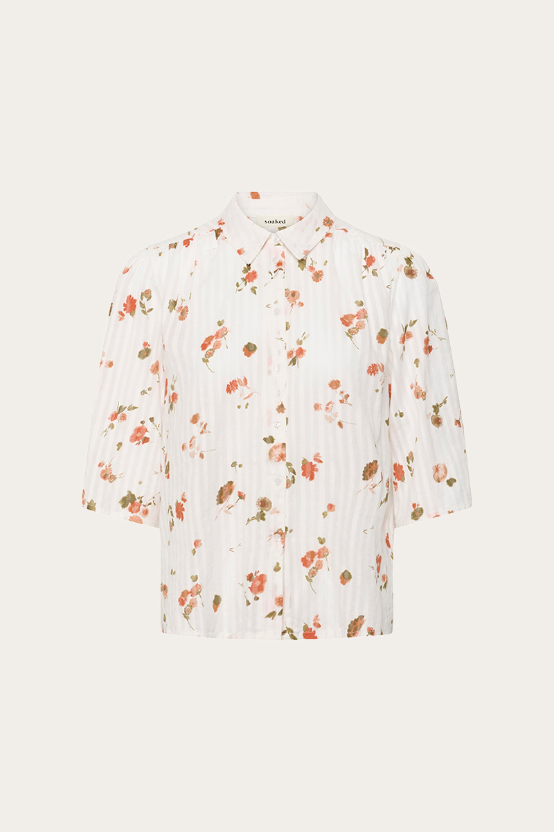 SLBianca Printed Shirt White Floating Flower - Bilde 3