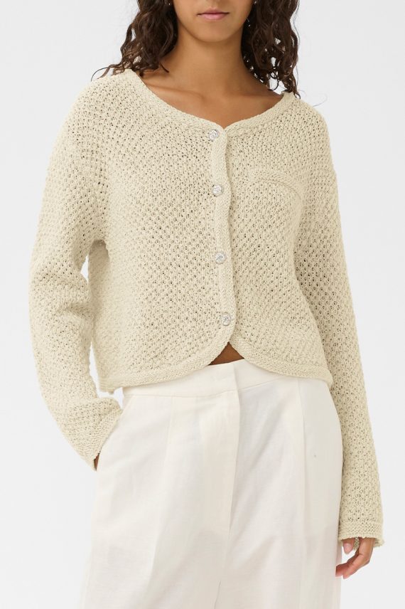 SLDiaz Cardigan Turtledove/White