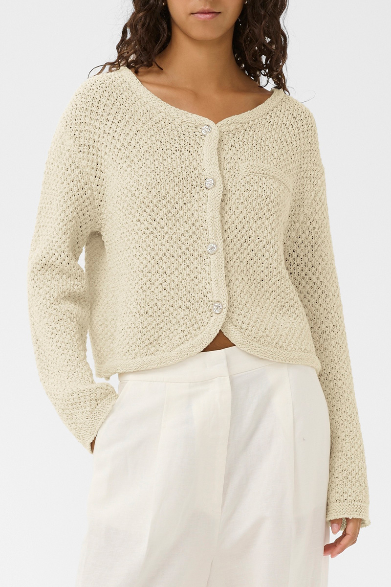 SLDiaz Cardigan Turtledove/White