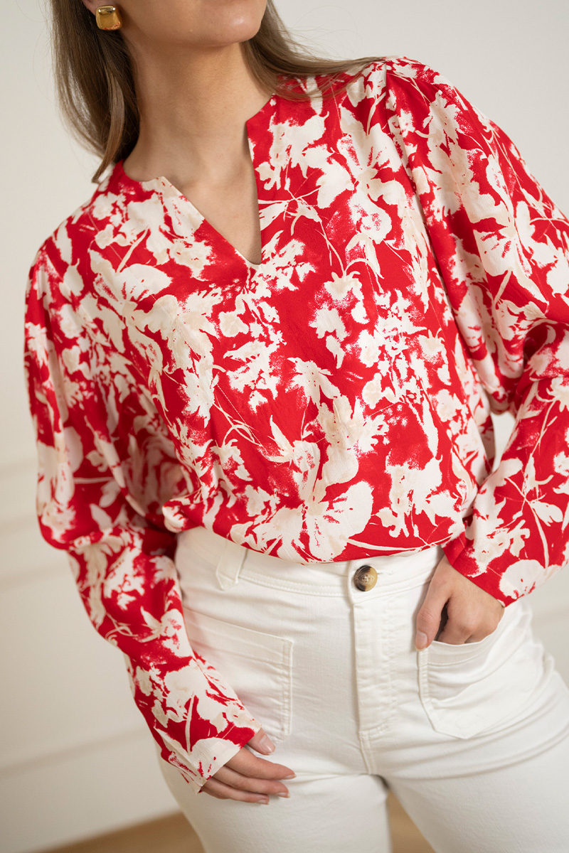 SLOline Printed Blouse Salsa Flower Print - Bilde 2