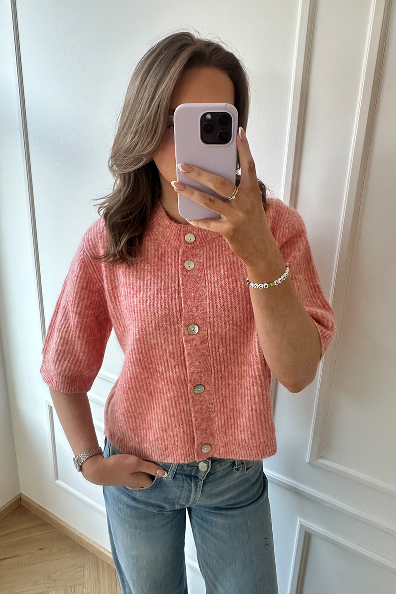 Sofie SS Cardigan Coral