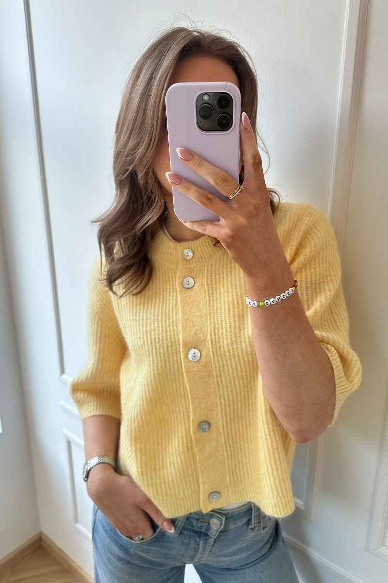 Sofie SS Cardigan Yellow