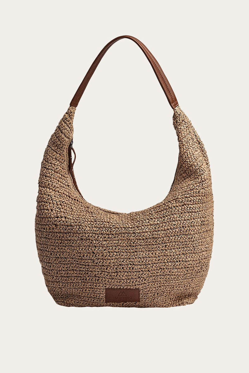 SoleaMBG Bag Raffia Natural w/Cognac