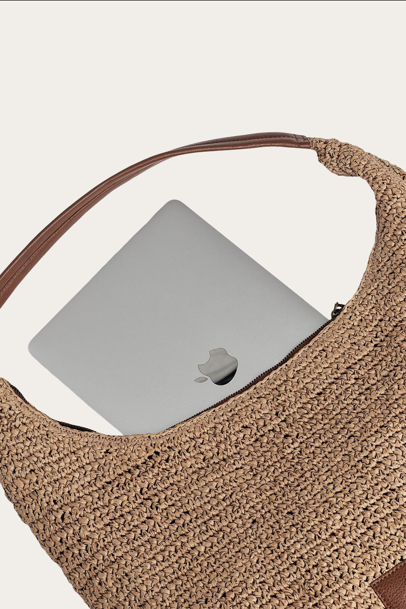 SoleaMBG Bag Raffia Natural w/Cognac - Bilde 2
