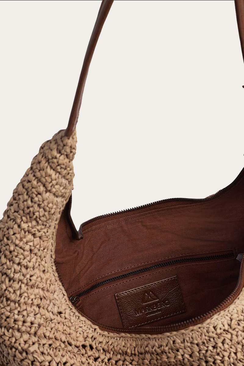 SoleaMBG Bag Raffia Natural w/Cognac - Bilde 3