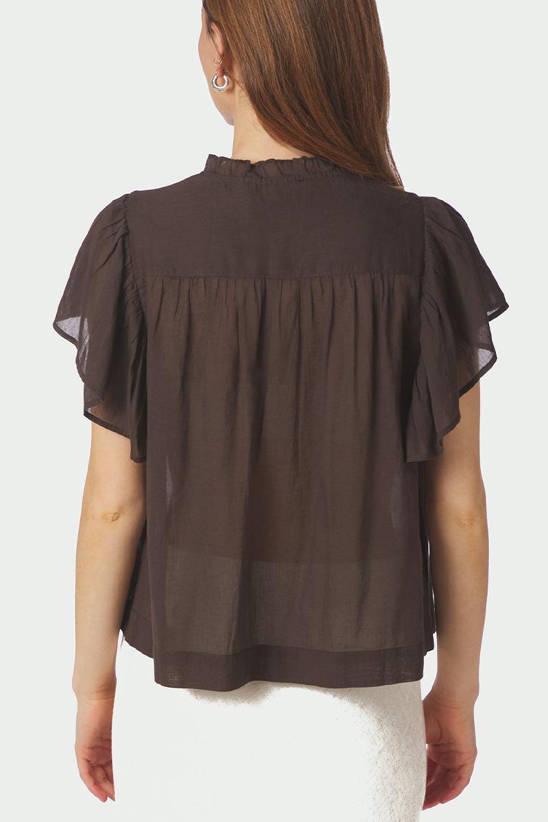 Vinsa Voile Top Dark Brown - Bilde 2