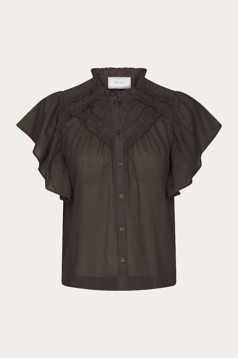 Vinsa Voile Top Dark Brown - Bilde 3