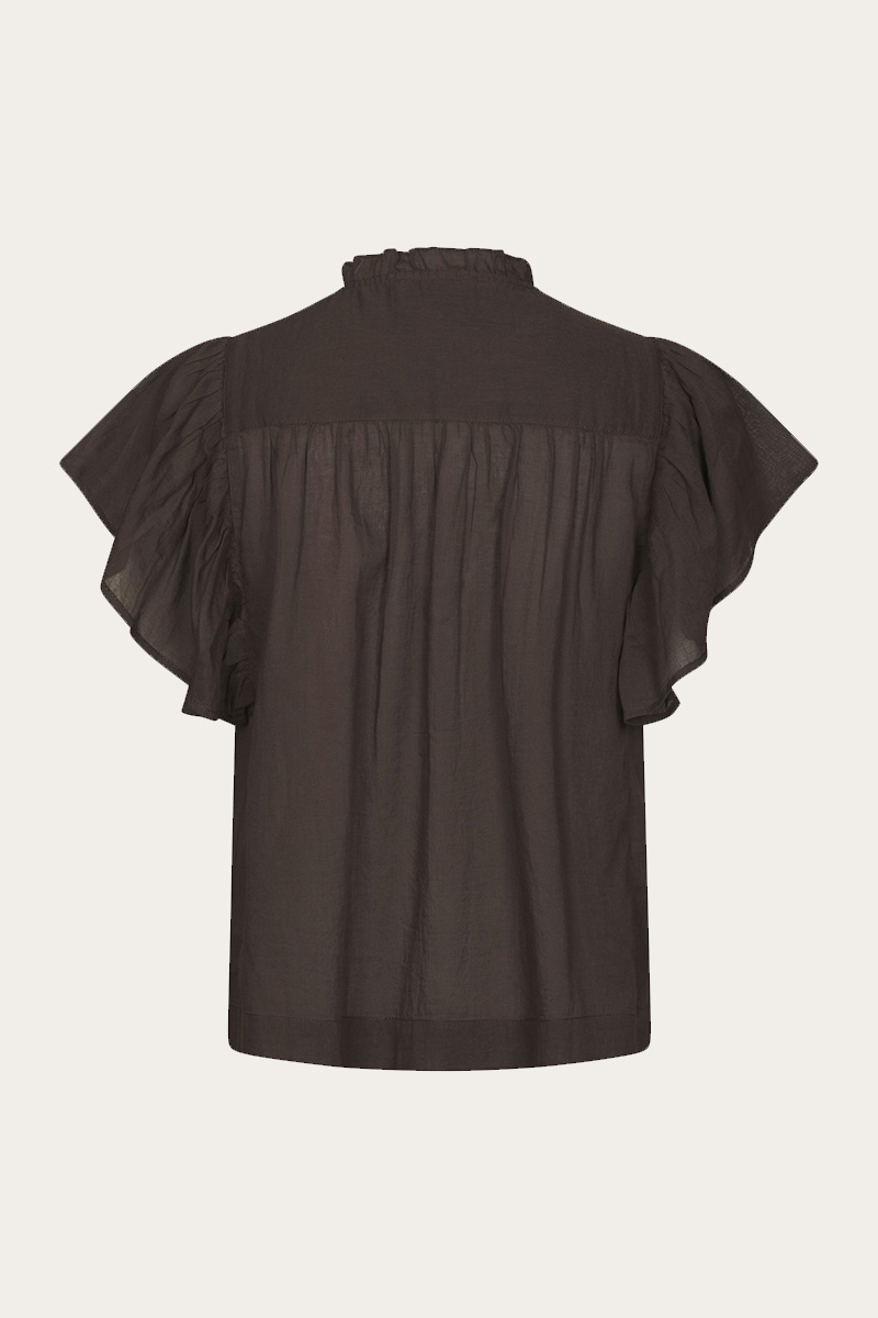 Vinsa Voile Top Dark Brown - Bilde 4