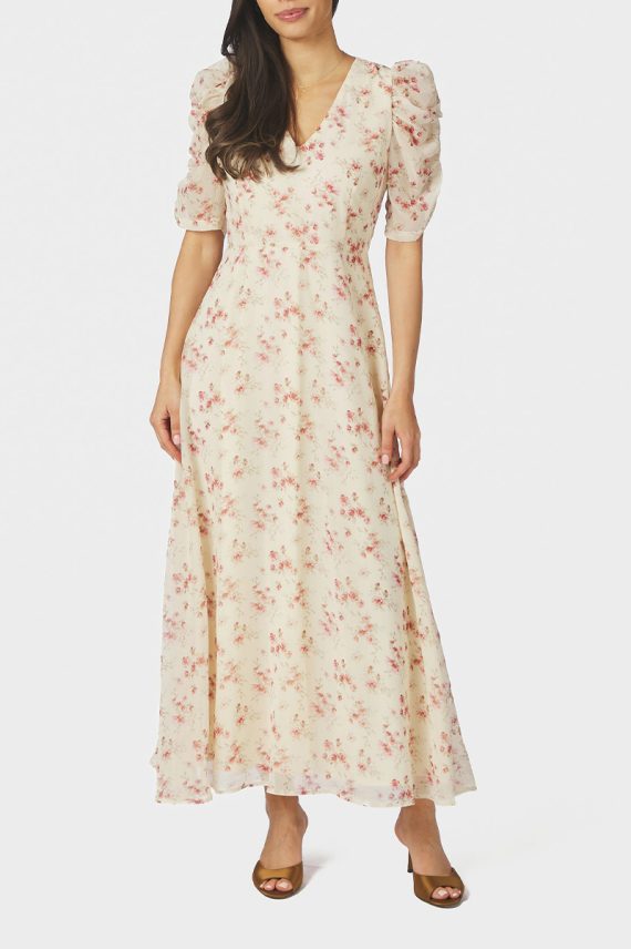 Vira Flower Dress Creme