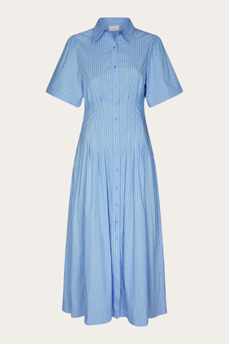 Baia Stripe Poplin Dress Light Blue - Bilde 3