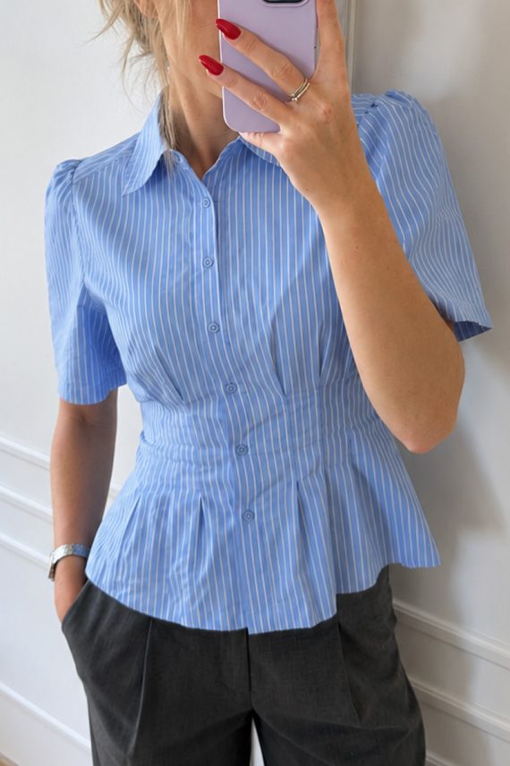 Balara Stripe Poplin Shirt Light Blue