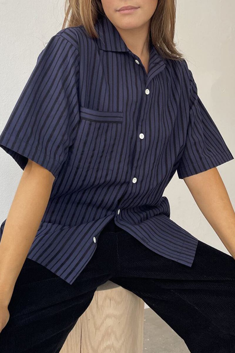 Camilla Navy/Black Stripe